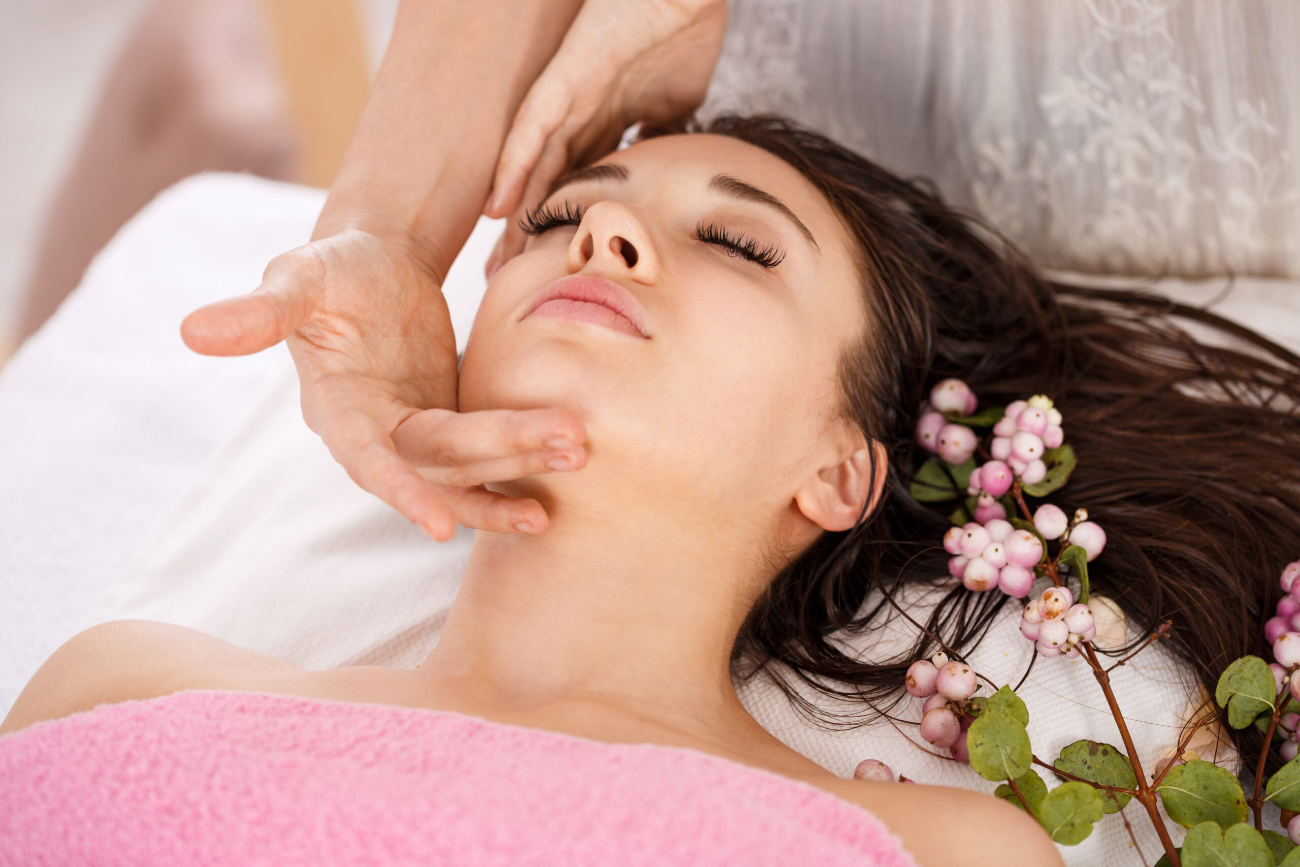facial beauty treatment at spa salon. body and skin care