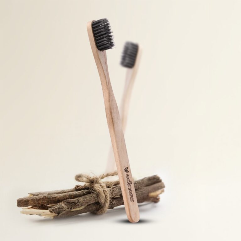 Edinora Soft Toothbrush With Clove Infused Neem Wood Handle 