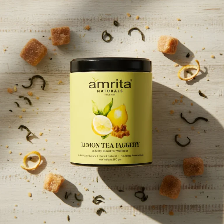 Lemon Herbal Tea With Jaggery
